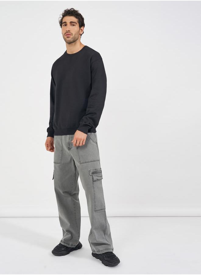 Styli - Minimal Back Statement Print Relaxed Fit Sweatshirt - Image 1