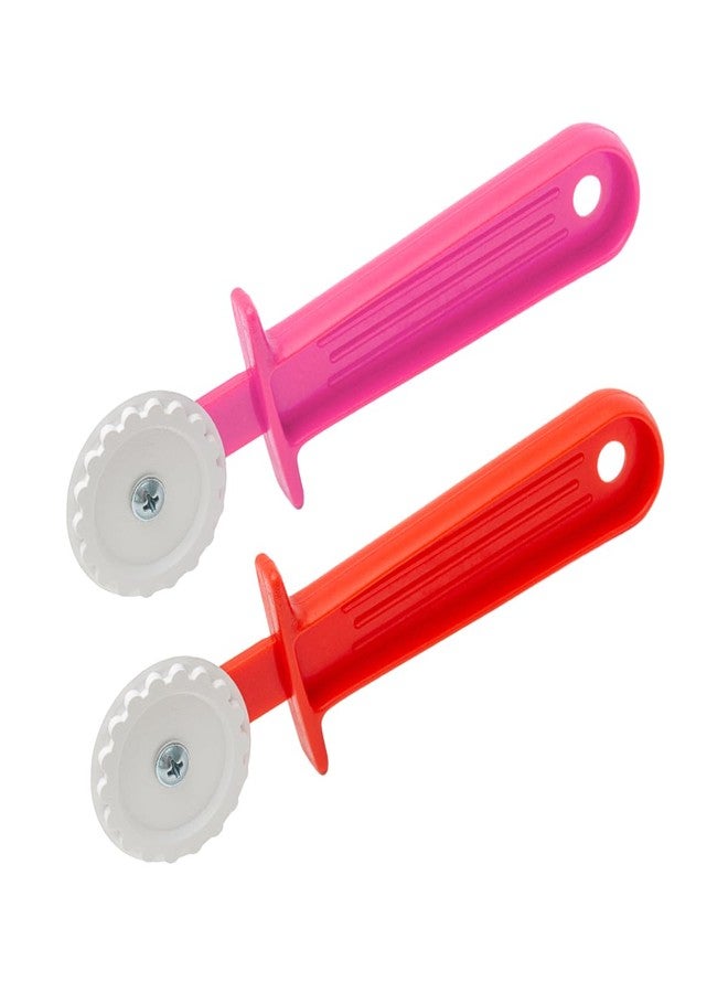 أوف إكس دي دي عجلة تقطيع المعكرونة - قطاعة رافيولي - عجلة عجين بلاستيكية مضلعة - أداة ضغط المعجنات للخبز - أداة فرد المعكرونة بمقبض بلاستيكي، قطعتان، OFXDD - Image 1