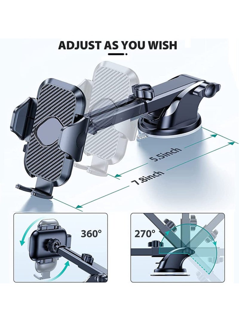 KASTWAVE Car Phone Holder, Phone Holder for Cars 4-in-1 Car Phone Holder, for Dashboard Air Vent & Windshield, Car Phone Mount Cradle 360° Rotation, with All 4.0''-7.0'' Cell Phones - Image 5