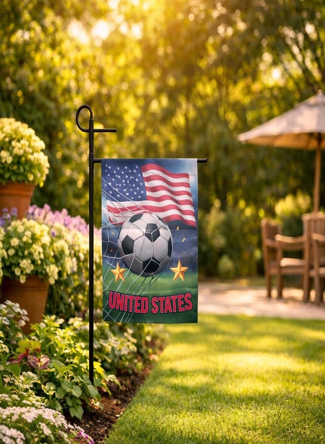 ZOHOKO Soccer Watch Party Yard Decor Double-Sided Oxford Garden Flag 12.01 x 17.52 Inch, USA United States Flag Soccer Ball Outdoor Banner for Porch Patio Lawn - Image 3