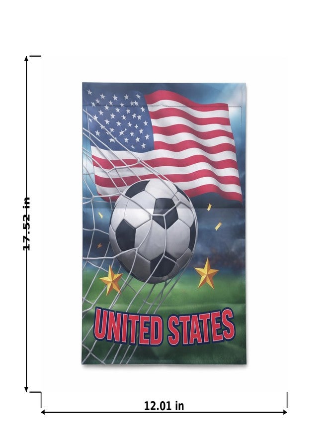 ZOHOKO Soccer Watch Party Yard Decor Double-Sided Oxford Garden Flag 12.01 x 17.52 Inch, USA United States Flag Soccer Ball Outdoor Banner for Porch Patio Lawn - Image 2