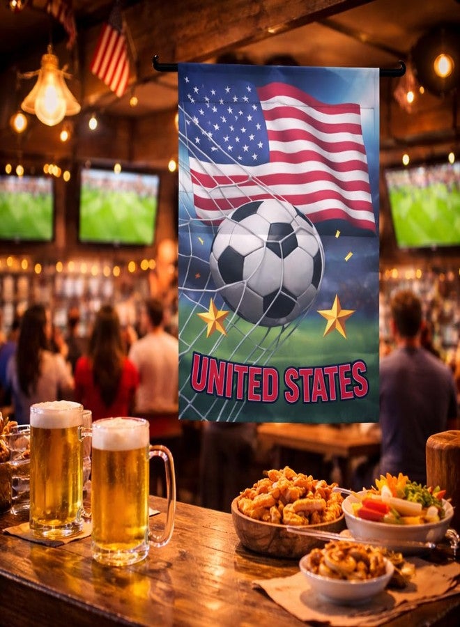 ZOHOKO Soccer Watch Party Yard Decor Double-Sided Oxford Garden Flag 12.01 x 17.52 Inch, USA United States Flag Soccer Ball Outdoor Banner for Porch Patio Lawn - Image 5