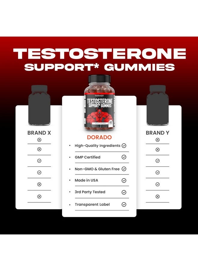 Health & Household - Testosterone Booster For Men Gummies (60 Count) Testosterone Supplement For Men - Male Enhancing Supplement - Premium Test Booster - Stamina, Drive & Performance - Mens Testosterone Booster - Usa Made - Image 1