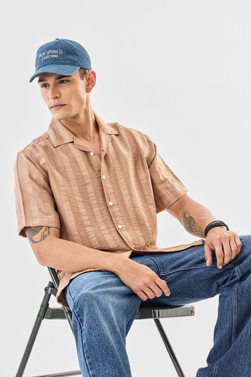 SNITCH Box Fit Textured Stripes Shirt