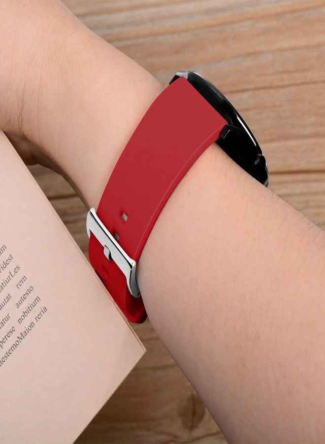 TStrap Silicone Watch Strap 22mm - Red Quick Release Watch Band for Mens Womens - Military Waterproof Smart Watches Bracelet Replacement with Clasp Ladies - 18mm 19mm 20mm 21mm 22mm 24mm - Image 3