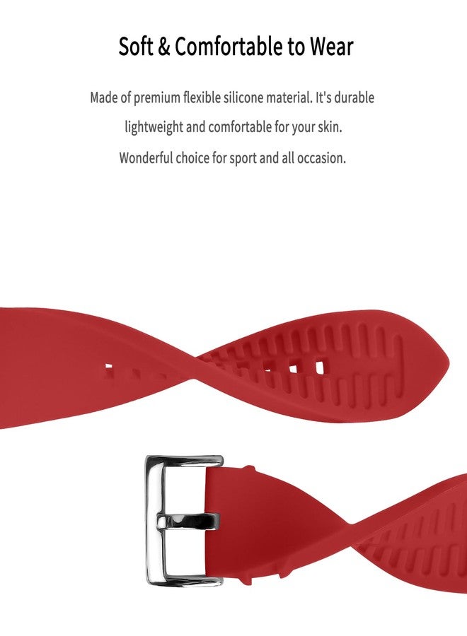 TStrap Silicone Watch Strap 22mm - Red Quick Release Watch Band for Mens Womens - Military Waterproof Smart Watches Bracelet Replacement with Clasp Ladies - 18mm 19mm 20mm 21mm 22mm 24mm - Image 5