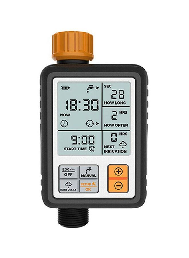Loquat Water Irrigation Digital Timer Black/Orange 21.0x12.5x6.3cm - Image 1