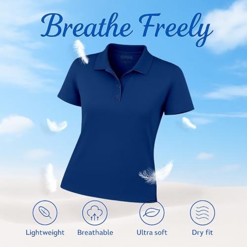 Animal Den Women's Dry-Fit Golf Polo Shirts 3-Button Golf Polo's in 20 Colors XS-3XL Shirt Royal-S - Image 5