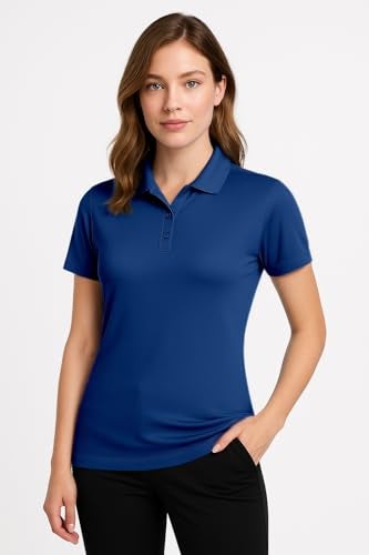 Animal Den Women's Dry-Fit Golf Polo Shirts 3-Button Golf Polo's in 20 Colors XS-3XL Shirt Royal-S - Image 2