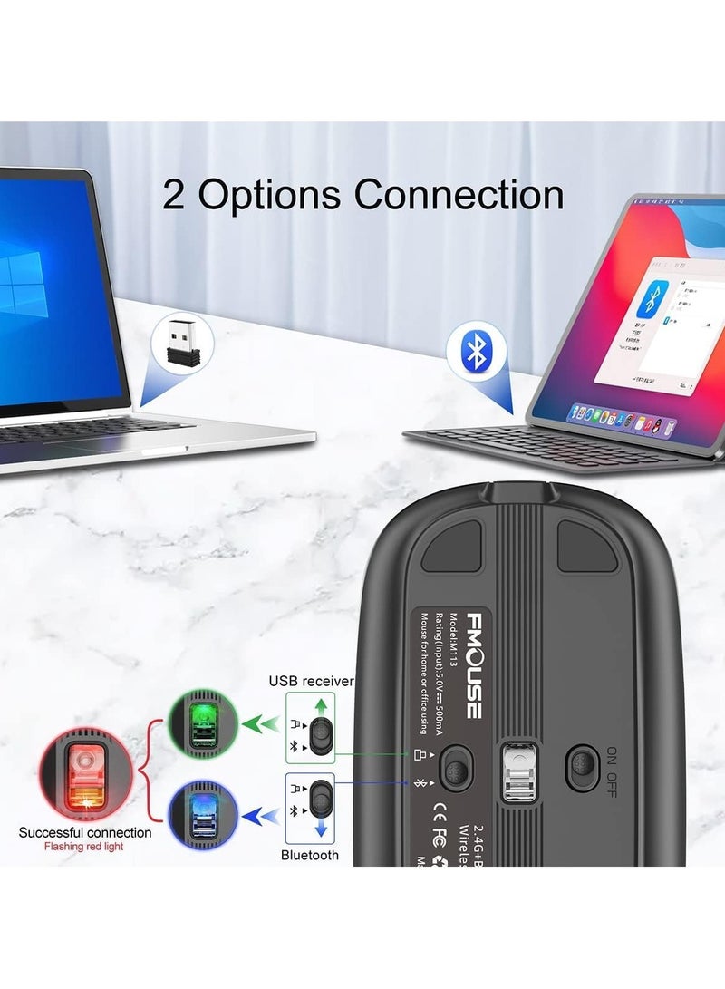 general Slim Multifunctional Bluetooth Mouse with Multiple Buttons for Desktop Display, Mute, and DPI Adjustment, Silent Wireless Travel Mice for MacBook/PC/iPad/Laptop - Image 2