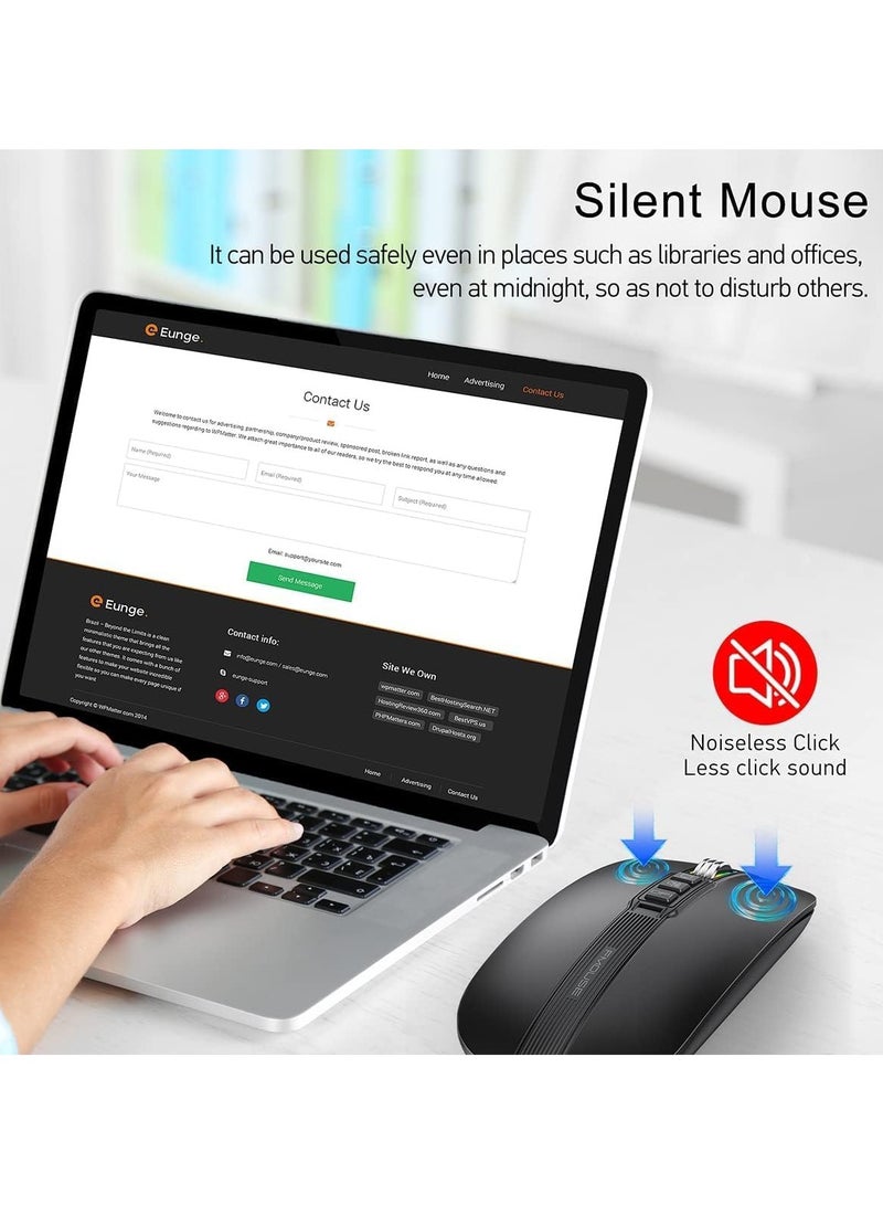 general Slim Multifunctional Bluetooth Mouse with Multiple Buttons for Desktop Display, Mute, and DPI Adjustment, Silent Wireless Travel Mice for MacBook/PC/iPad/Laptop - Image 3