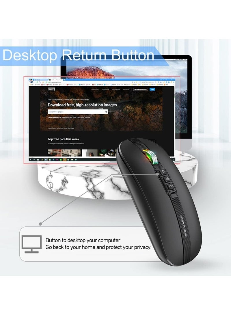 general Slim Multifunctional Bluetooth Mouse with Multiple Buttons for Desktop Display, Mute, and DPI Adjustment, Silent Wireless Travel Mice for MacBook/PC/iPad/Laptop - Image 4