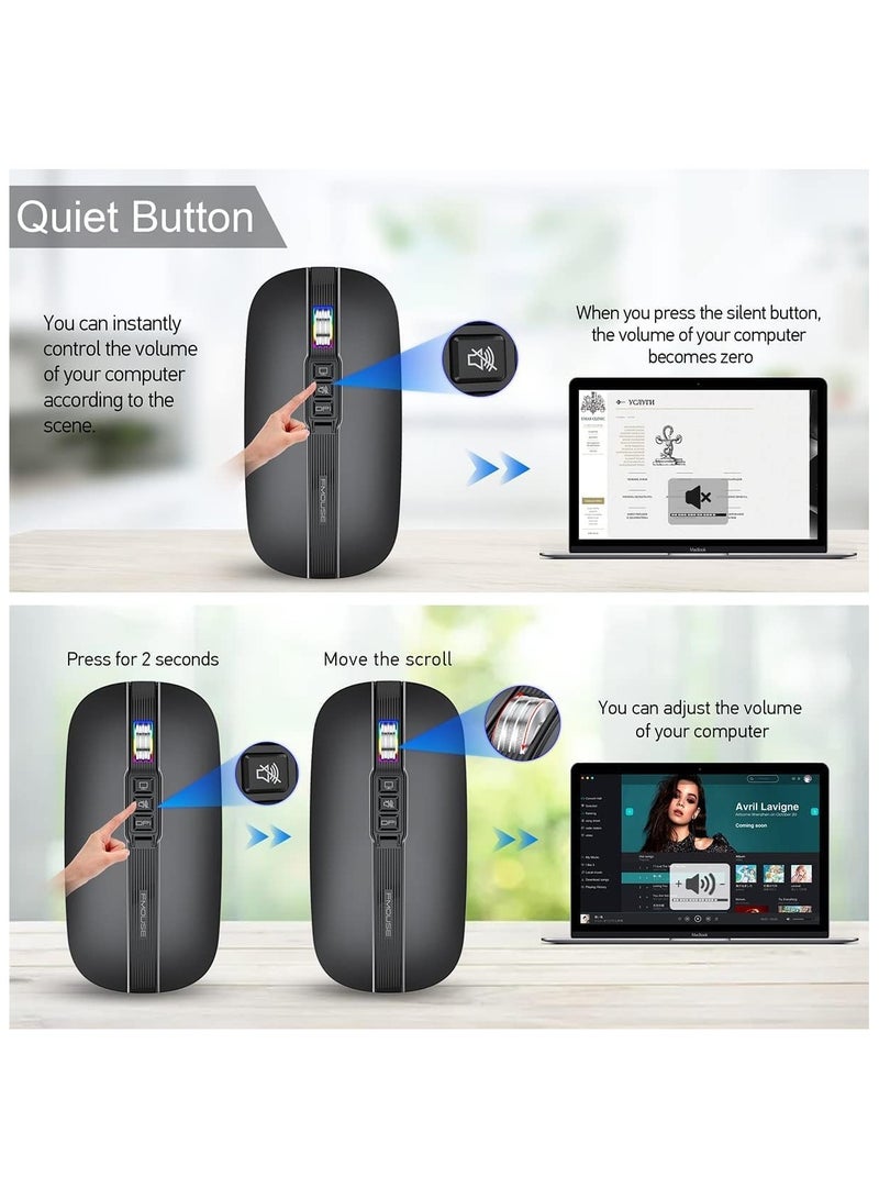 general Slim Multifunctional Bluetooth Mouse with Multiple Buttons for Desktop Display, Mute, and DPI Adjustment, Silent Wireless Travel Mice for MacBook/PC/iPad/Laptop - Image 5