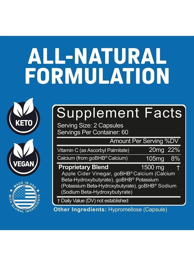 Herbtonics - Apple Cider Vinegar Capsules Plus Keto BHB | Fat Burner & Weight Loss Supplement for Women & Men | Appetite Suppressant - Image 1