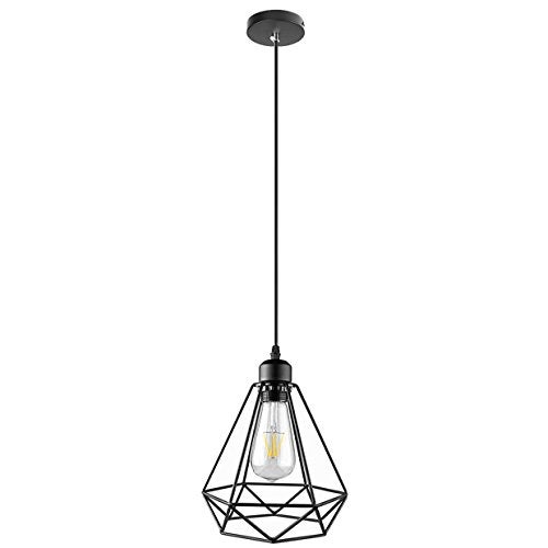 SFL Made in India Edison Square Filament Hanging Diamond Caged, E27 Holder, Decorative, Urban Retro Style Metal Fixture, Black. - Image 3