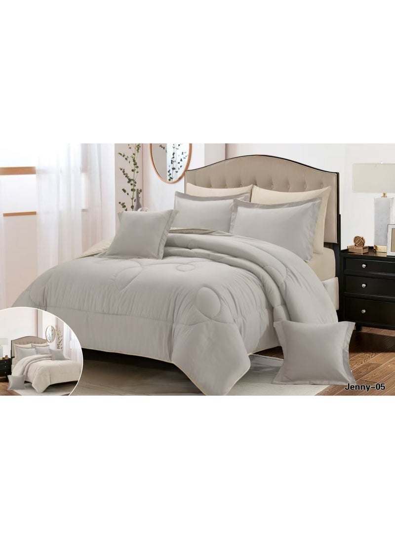 MingLi Double bed set, plain hotel style, double sided, to give you the perfect sleep, made of microfiber, size 230*250 cm - Image 1