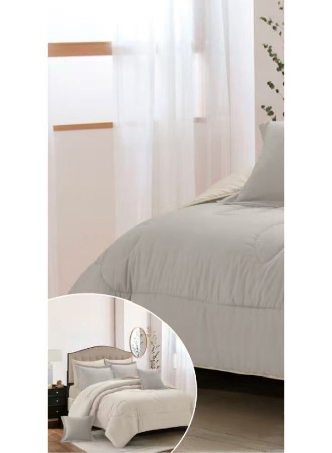 MingLi Double bed set, plain hotel style, double sided, to give you the perfect sleep, made of microfiber, size 230*250 cm - Image 2