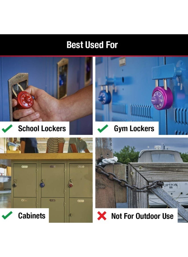 Master Lock 1530T Locker Lock Combination Padlock, 2 Count (Pack of 1), Colors May Vary - Image 3