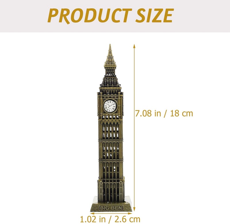 HEALLILY London Souvenir Gift Metal England Statue Uk Building Model Landmarks Collectible Figurine Tourism Ornament (Bronze) Big Ben - Image 1