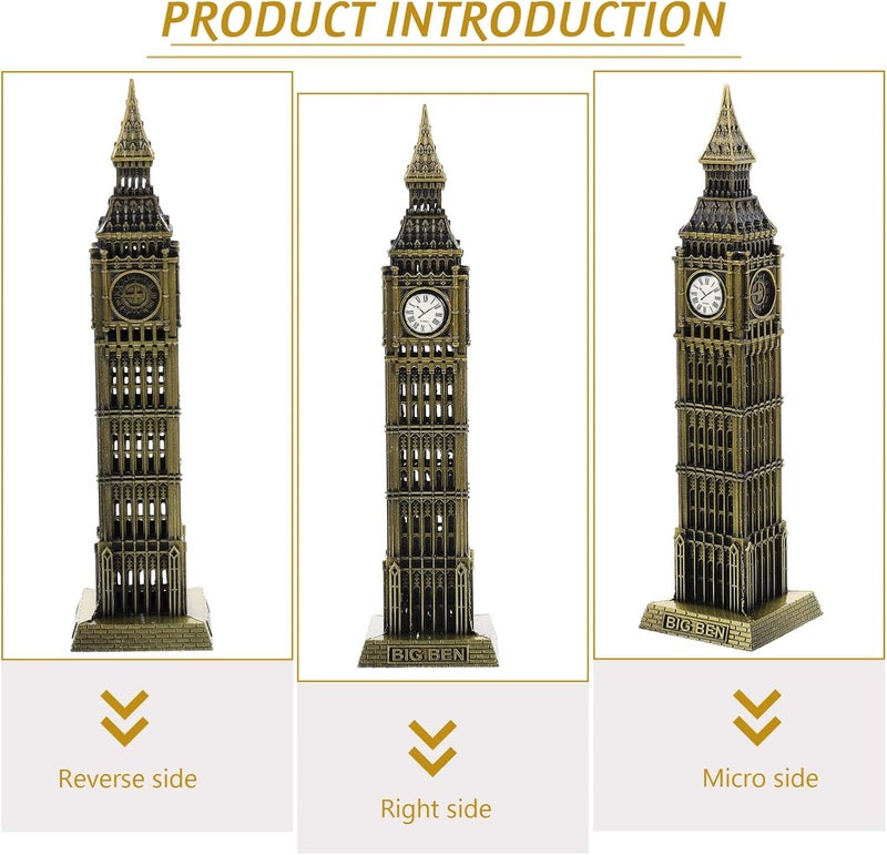 HEALLILY London Souvenir Gift Metal England Statue Uk Building Model Landmarks Collectible Figurine Tourism Ornament (Bronze) Big Ben - Image 2