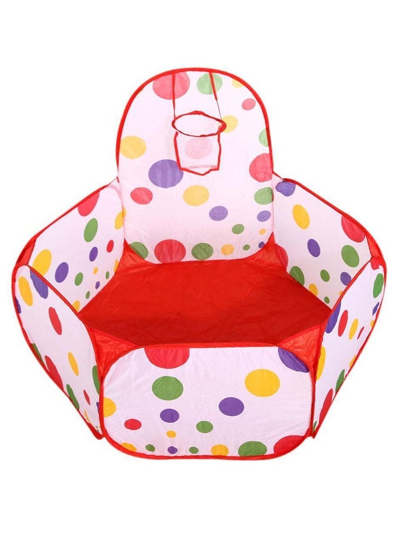 Foldable Children Toddlers Ball Pit Tent Sea Ball Pool Toy with Basketball Hoop Cartoon Shooting Ocean Ball Pool Game House 