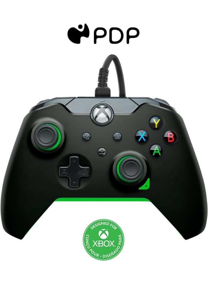 جايمنغ PDP Wired Xbox Controller for Series X|S, One & PC – Neon Black - Image 1