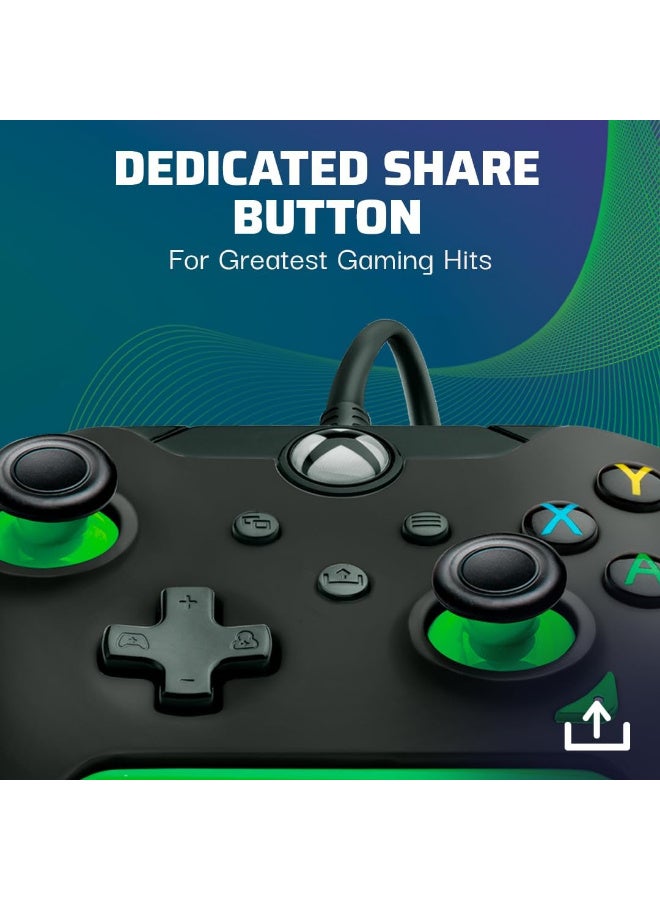جايمنغ PDP Wired Xbox Controller for Series X|S, One & PC – Neon Black - Image 3