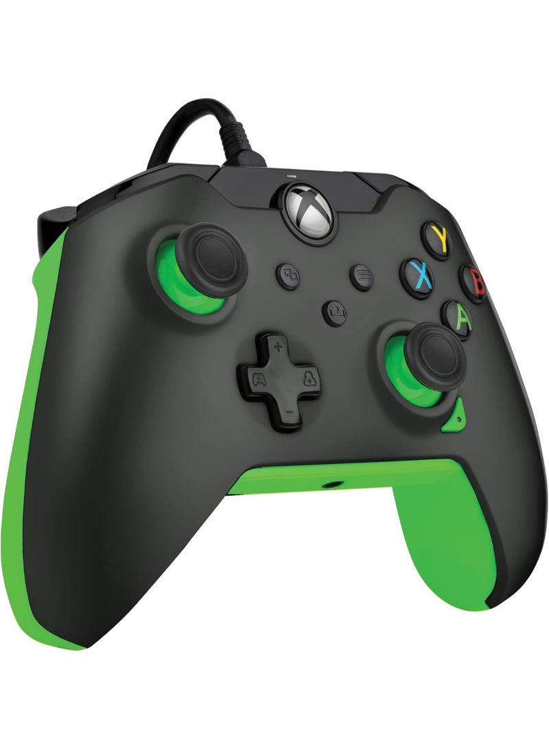 جايمنغ PDP Wired Xbox Controller for Series X|S, One & PC – Neon Black - Image 2