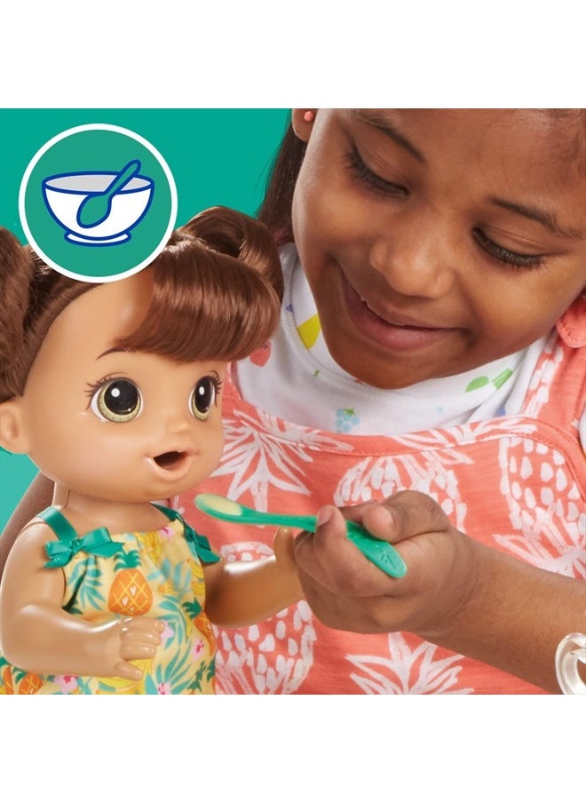 Baby Alive - Magical Mixer Baby Doll Tropical Treat with Blender Accessories, Drinks, Wets, Eats, Brown Hair Toy for Kids Ages 3 and Up - Image 1