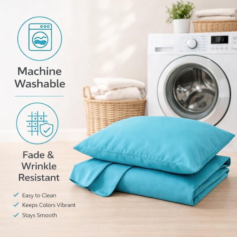 Ultra Soft Brushed Microfiber Standard Size 20"x30" Pillowcases Pair Set of 2 with Envelope Closure (20"x30" Standard, Ocean) - Image 4