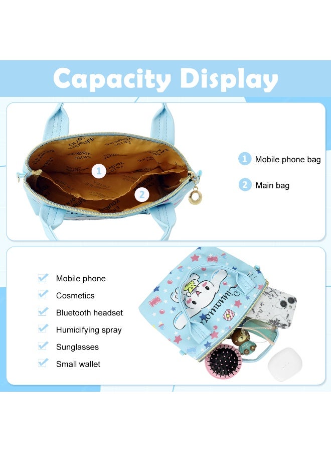 HASTHIP® Cinnamoroll Hand Bag for Girls Kawaii Cinnamoroll Shoulder Bag Mini PU Tote Bag with Removable Shoulder Strap Crossbody Bag Christmas Gift for Girls Birdthday Gift - Image 3
