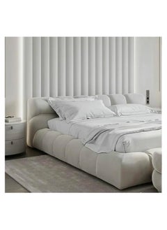 Modern Italian Fabric Queen/King Size Bed. Double Bed Leather (200 x 220 cm, With Mattress) - pzsku/Z65F9637E5EE774EDEC56Z/45/_/1721332226/e53d4233-b18a-460b-860b-9cd7339ea5bd