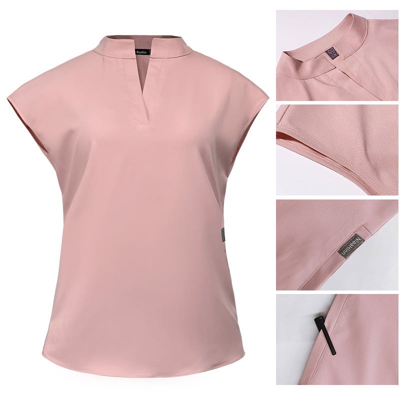 Comfortable Scrub Nurse Uniform for Women 42051-Light Blue  - Image 5