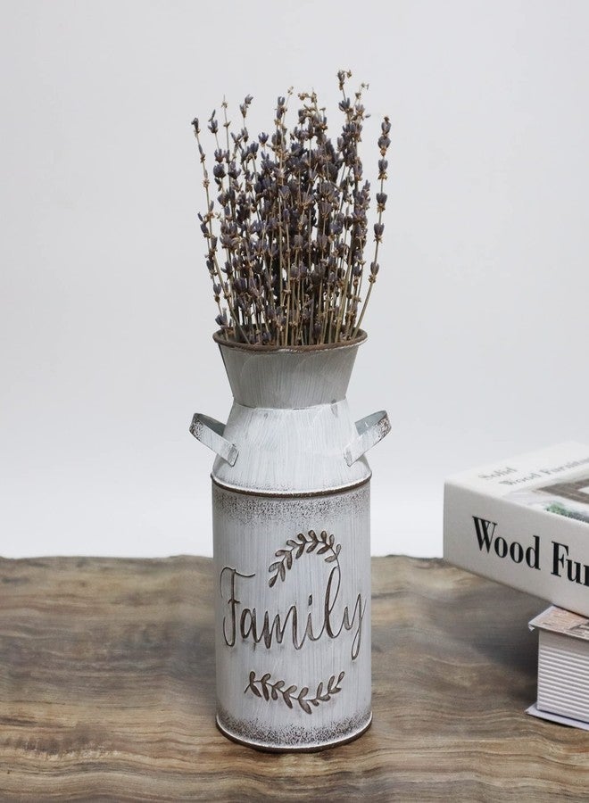 Fauevav Galvanized Milk Can with Greetings, Antique Retro Vase Metal Planter Rustic Vintage Primitive Flower Holder Farmhouse Country Plant for Home Office Decor, 7.5” (Grey) - Image 5