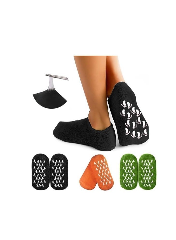 SPA Gel Moisturizing Socks Skin Care Deep Moisturizing, Repairing Cracks, Softening Feet with High Quality Mineral Oils M (Black) - Image 1