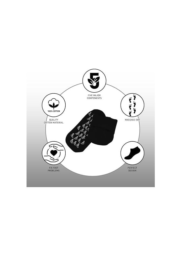 SPA Gel Moisturizing Socks Skin Care Deep Moisturizing, Repairing Cracks, Softening Feet with High Quality Mineral Oils M (Black) - Image 2