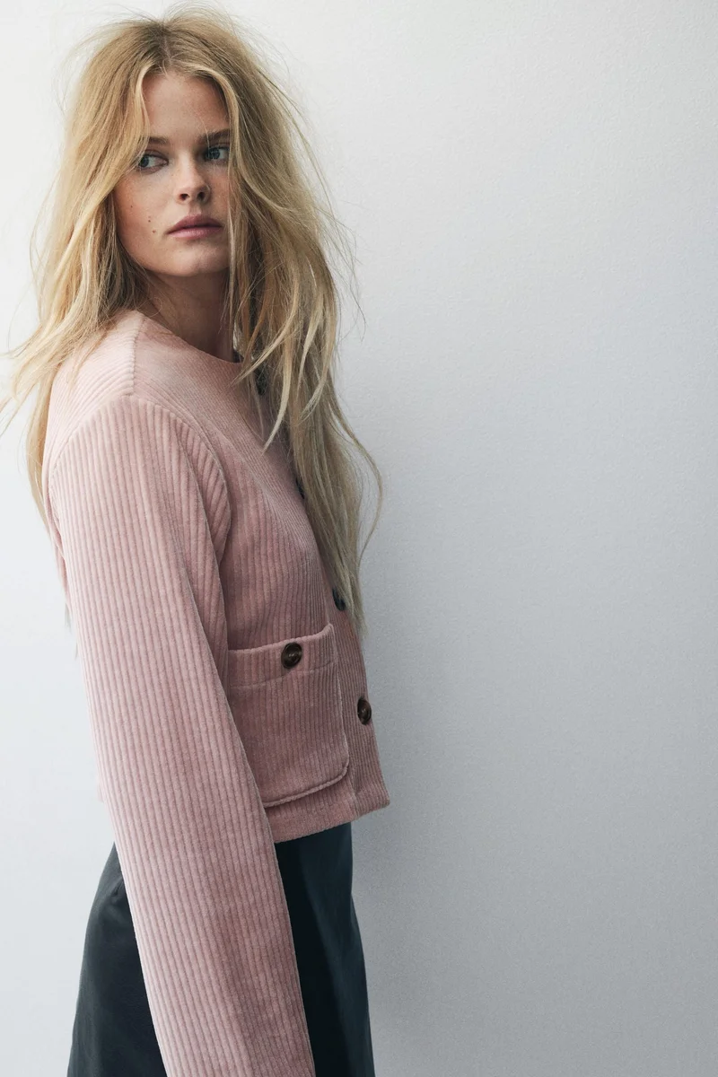 H&M Ribbed velour cardigan
