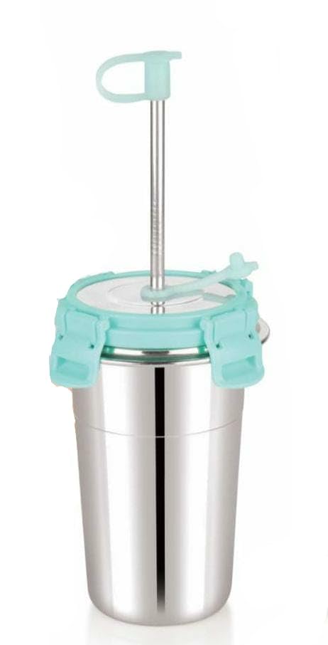 Sunshine Enterprise Bispy Stainless Steel Tumbler with Straw for Traveling Tiffin for Coffee Tea Beer Milk Lassi Butter Milk Glass Tumbler 400 ml - Image 2