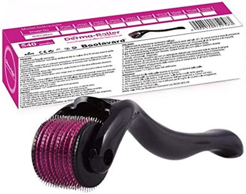 Boolavard Derma Roller Microneedle Roller For Face Roller for Beard Microneedling Roller For Women and Men Micro Needle Roller For Face Scalp Derma Stamp