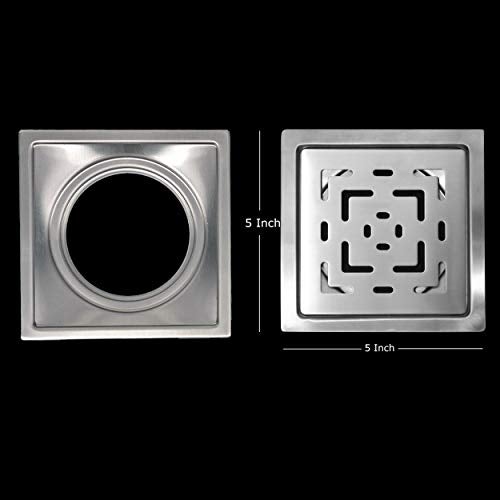 Shapure Stainless Steel Grade 304 Bathroom and Kitchen Drain Channel Grating Cover Floor with Anti-Cockroach Jali in Matt Finish(L Shape Hole) 5"X5" - Image 4