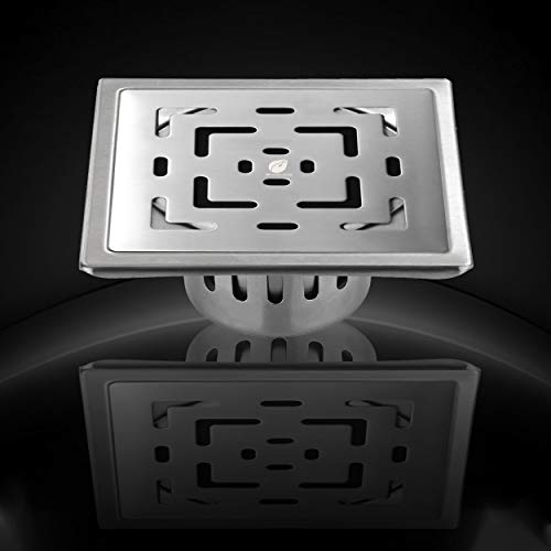 Shapure Stainless Steel Grade 304 Bathroom and Kitchen Drain Channel Grating Cover Floor with Anti-Cockroach Jali in Matt Finish(L Shape Hole) 5"X5" - Image 2