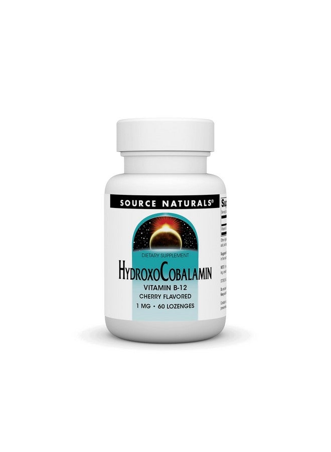 Source Naturals HydroxoCobalamin, Vitamin B-12, 1 mg - 60 Cherry Flavored Lozenges - Image 1