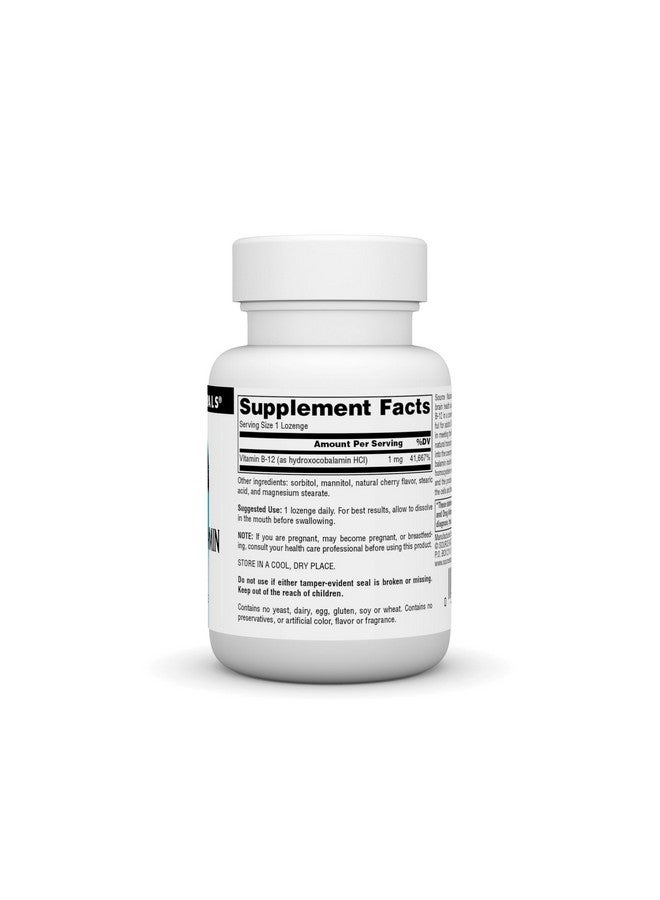 Source Naturals HydroxoCobalamin, Vitamin B-12, 1 mg - 60 Cherry Flavored Lozenges - Image 2