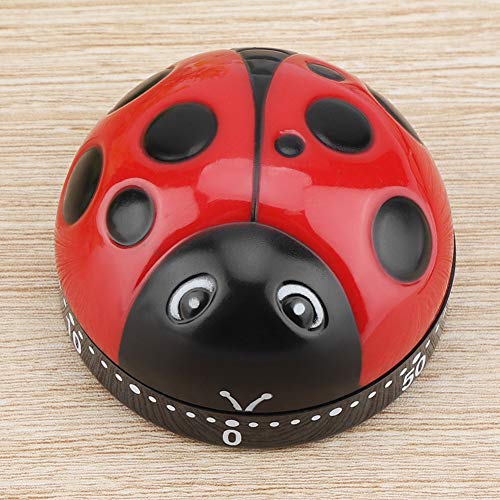 Melostu Kitchen Timer, Ladybug Kitchen Timer 60 Minutes Timer Mechanical Wind-Up Timer, Made of ABS, for Use in Salons, or in the Kitchen - Image 4