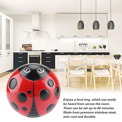 Melostu Kitchen Timer, Ladybug Kitchen Timer 60 Minutes Timer Mechanical Wind-Up Timer, Made of ABS, for Use in Salons, or in the Kitchen - Image 3