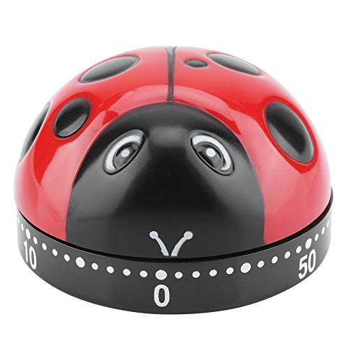 Melostu Kitchen Timer, Ladybug Kitchen Timer 60 Minutes Timer Mechanical Wind-Up Timer, Made of ABS, for Use in Salons, or in the Kitchen - Image 1