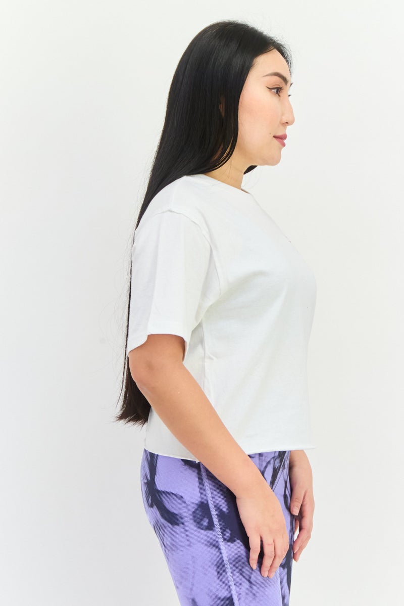 Puma x X-Girl Women Sportswear Fit Short Sleeves Outdoor Crop Top, White - Image 2