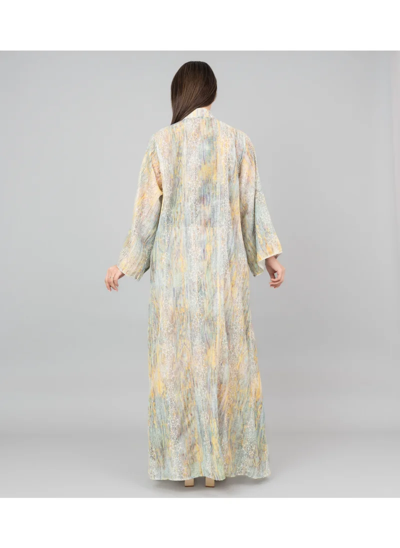 IKKXA Petal Grace Embroidered Jalabiya with Belt