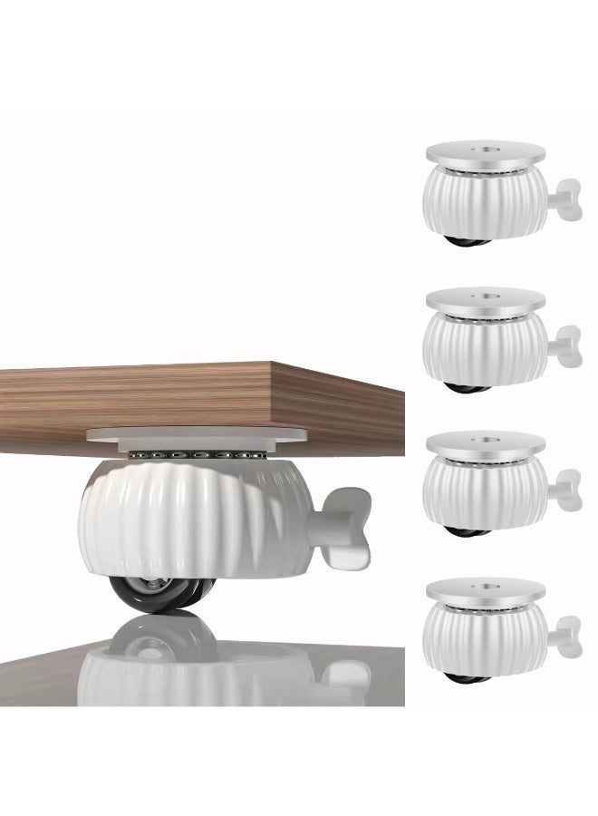 NANAO Self-Adhesive Caster Wheels, 4 PCS 360 Degree Rotating Casters with Heavy Duty Adhesive, Compact Universal Mobility Wheels for Chairs, Buckets, Cabinets and Office Equipment, Quiet Glide Des - Image 1
