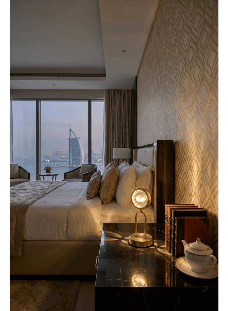 Luxury 3D Laser Engraved Crystal Swan Table Lamp - Elegant Gold Metal LED Night Light with Touch Control, Dimmable Ambient Lighting for Bedroom, Living Room, Anniversary & Wedding Gift Decoration - Image 3